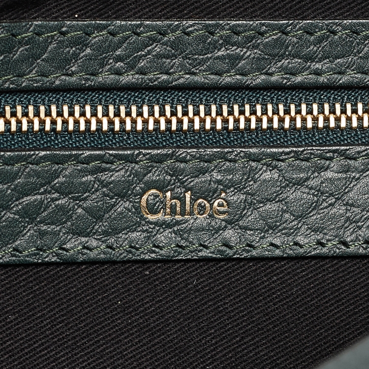 Pre Owned Chloe Green Leather Medium Sally Shoulder Bag