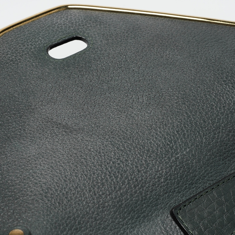 Pre Owned Chloe Green Leather Medium Sally Shoulder Bag