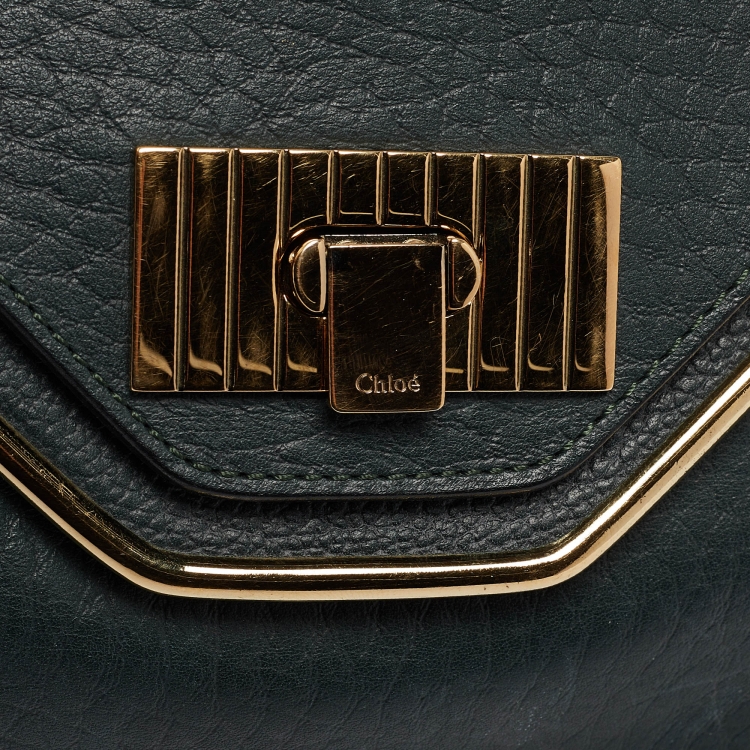 Pre Owned Chloe Green Leather Medium Sally Shoulder Bag