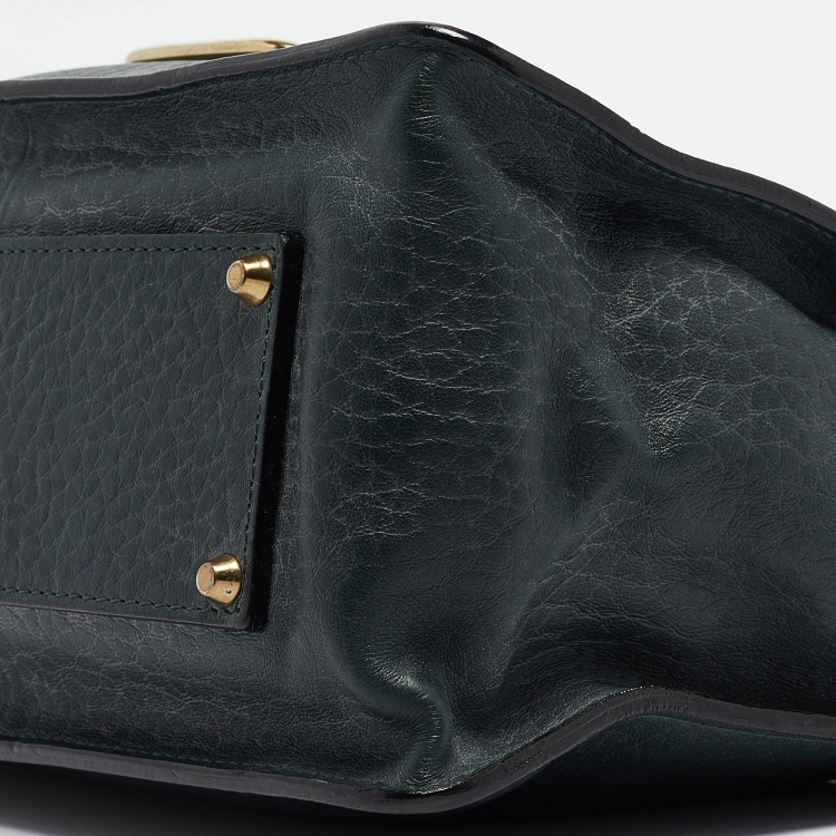Pre Owned Chloe Green Leather Medium Sally Shoulder Bag