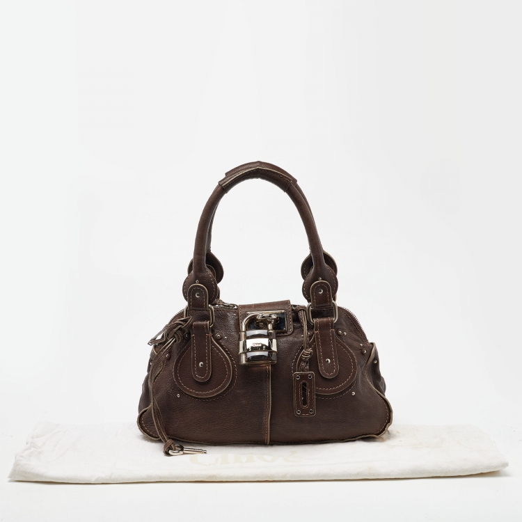 Pre Owned Chloe Dark Brown Leather Paddington Zipped Satchel