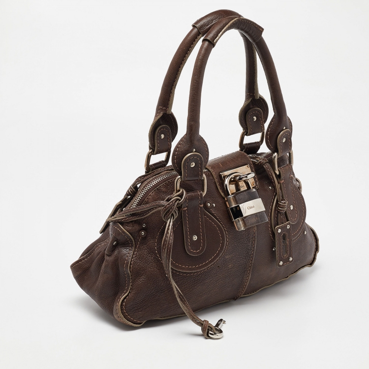 Pre Owned Chloe Dark Brown Leather Paddington Zipped Satchel