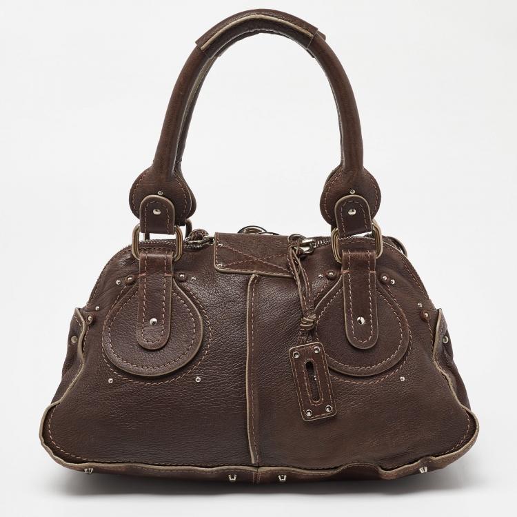 Pre Owned Chloe Dark Brown Leather Paddington Zipped Satchel