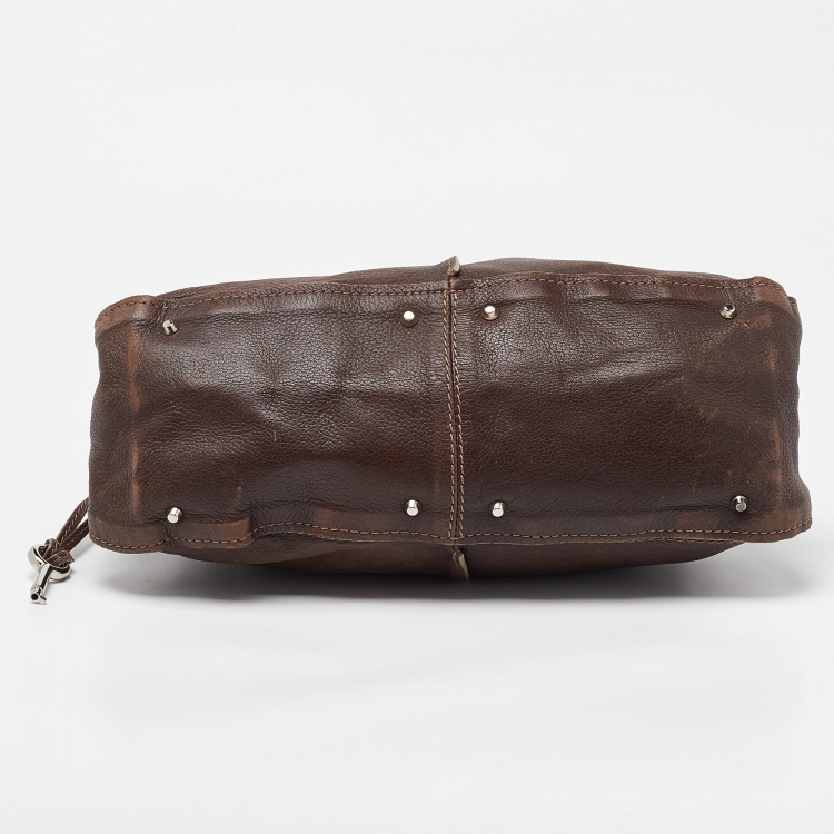 Pre Owned Chloe Dark Brown Leather Paddington Zipped Satchel