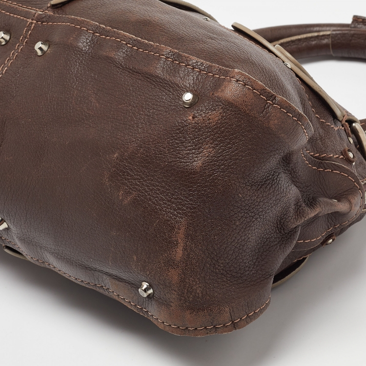 Pre Owned Chloe Dark Brown Leather Paddington Zipped Satchel