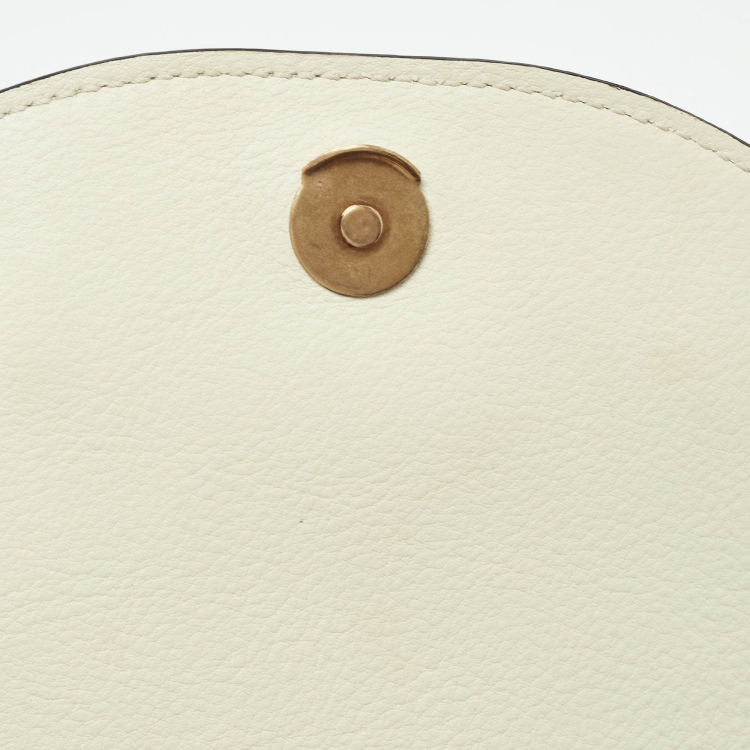 Pre Owned Chloe Off White Leather Nile Minaudiere Crossbody Bag