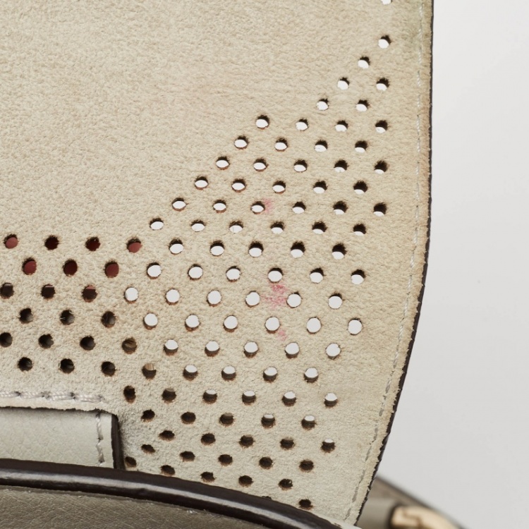 Pre Owned Chloe Grey/Multicolor Leather and Suede Mini Faye Day Backpack