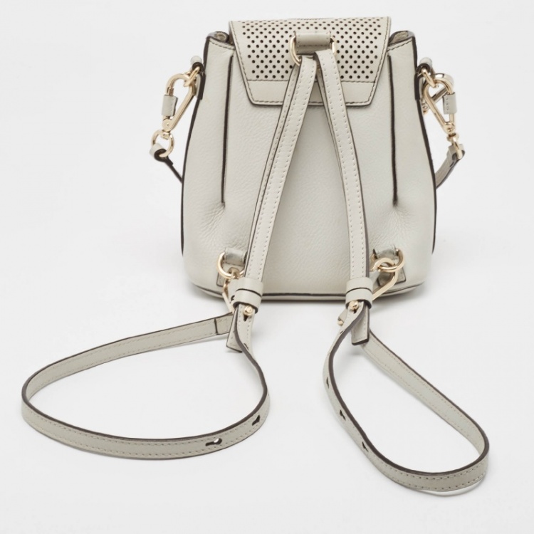 Pre Owned Chloe Grey/Multicolor Leather and Suede Mini Faye Day Backpack