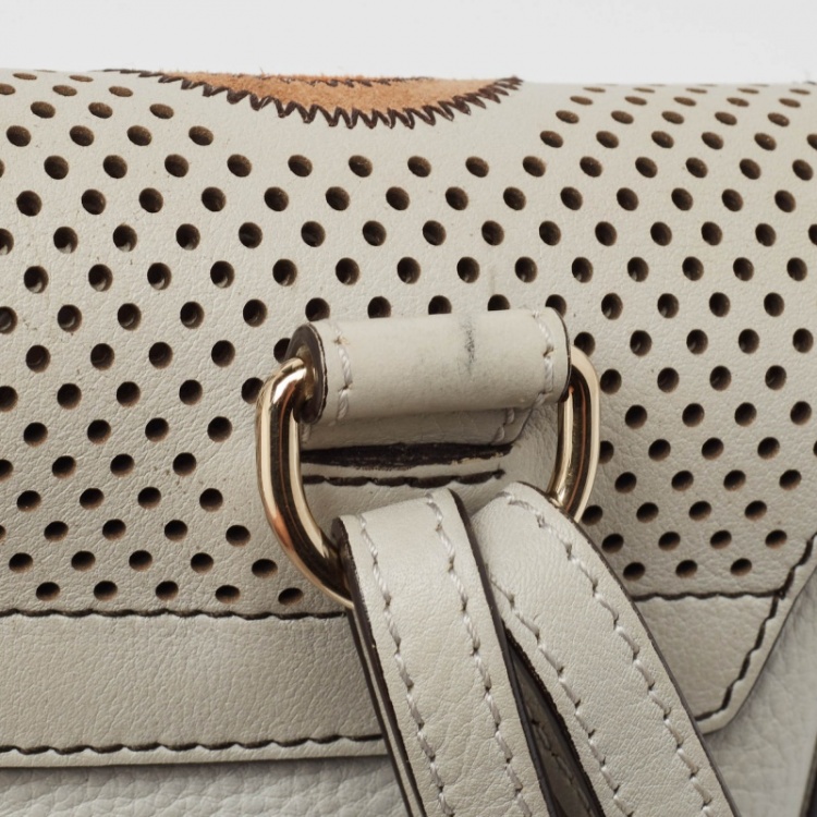 Pre Owned Chloe Grey/Multicolor Leather and Suede Mini Faye Day Backpack