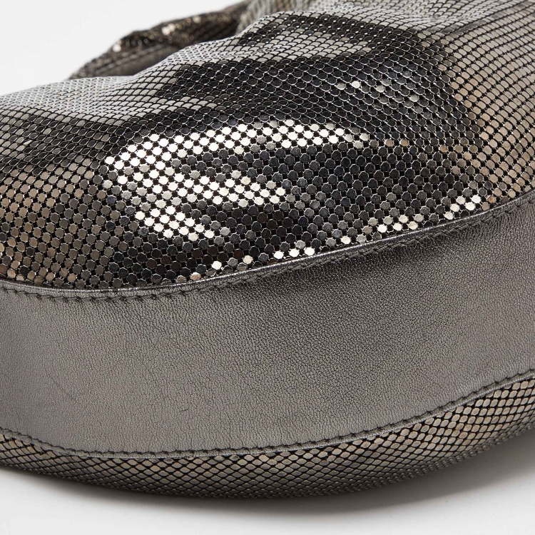 Pre Owned Chloe Metallic/Silver Mesh and Leather Chainmail Hobo