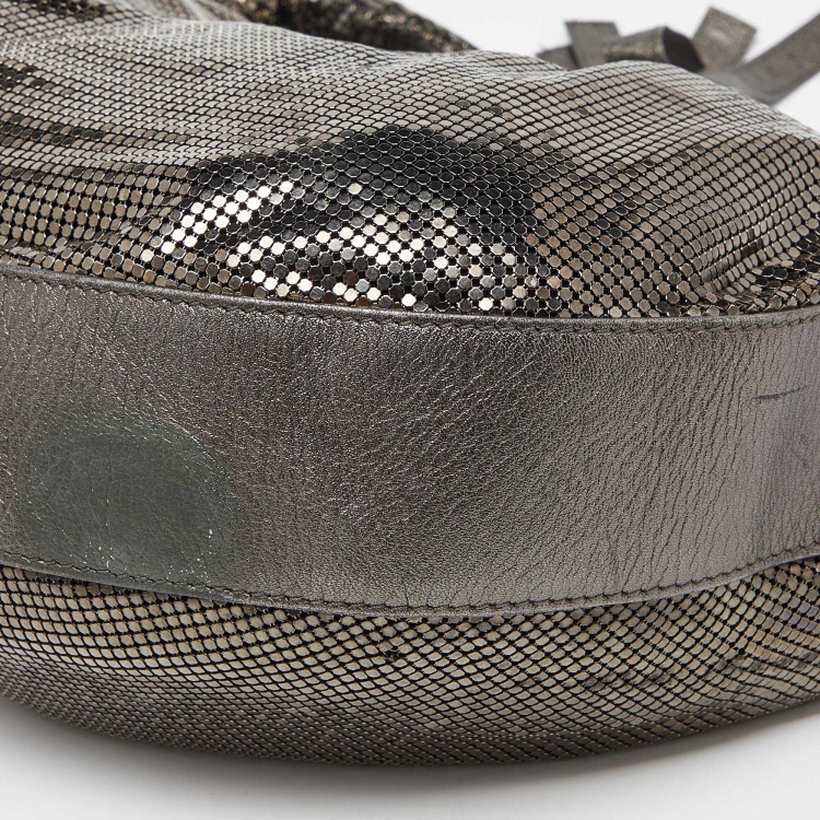 Pre Owned Chloe Metallic/Silver Mesh and Leather Chainmail Hobo