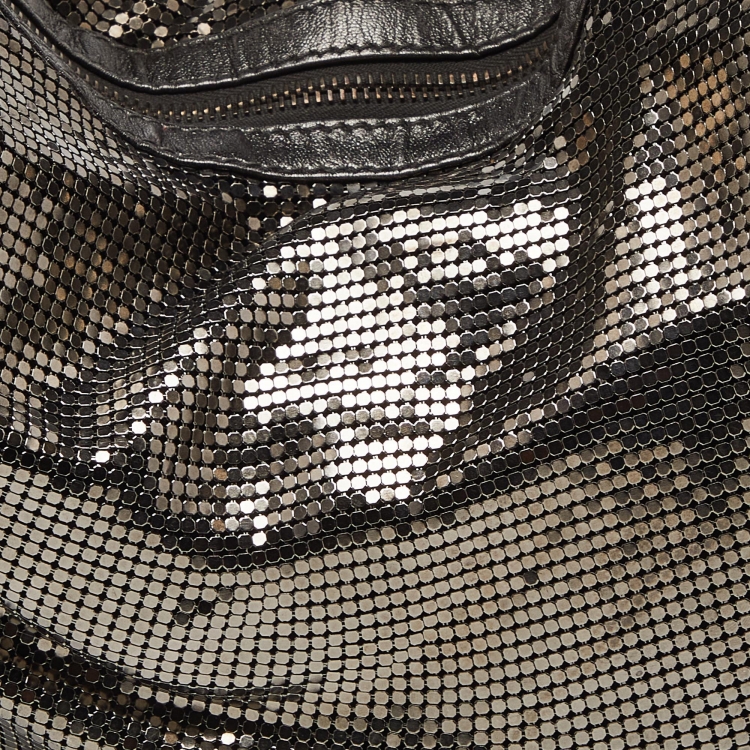 Pre Owned Chloe Metallic/Silver Mesh and Leather Chainmail Hobo