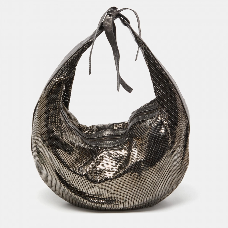 Pre Owned Chloe Metallic/Silver Mesh and Leather Chainmail Hobo