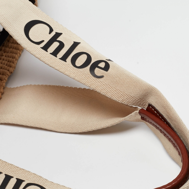 Pre Owned Chloe Natural Fibers Large Woody Tote