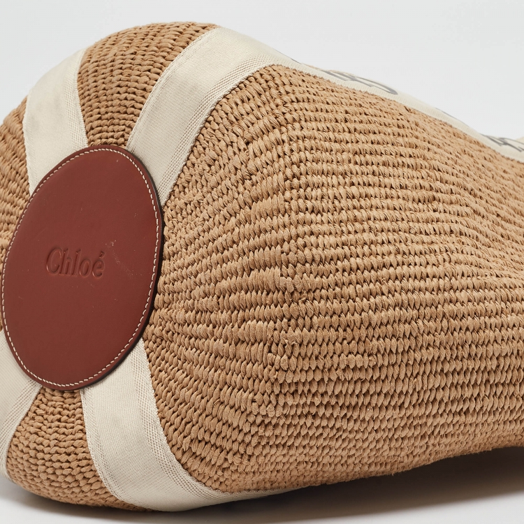 Pre Owned Chloe Natural Fibers Large Woody Tote