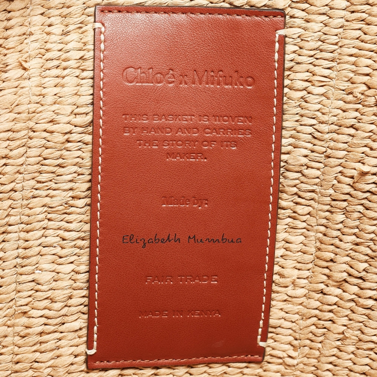 Pre Owned Chloe Natural Fibers Large Woody Tote