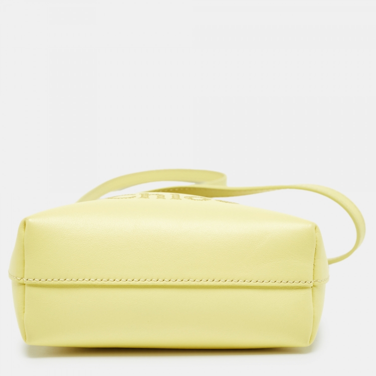 Pre Owned Chloe Yellow Leather Micro Sense Tote