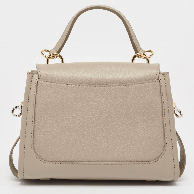 Pre Owned Chloe Motty Grey Leather Mini Tess Day Top Handle Bag
