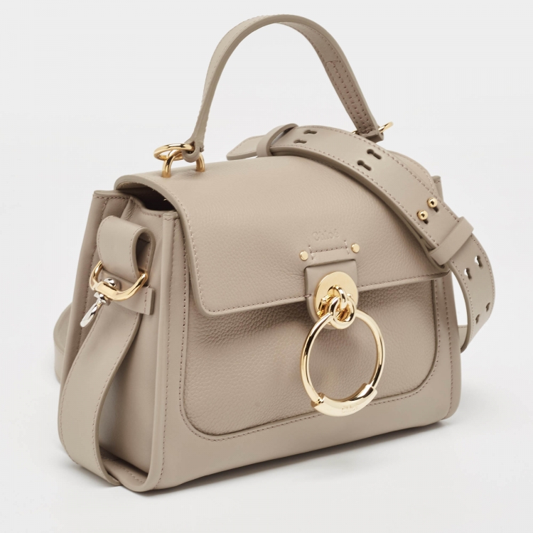 Pre Owned Chloe Motty Grey Leather Mini Tess Day Top Handle Bag