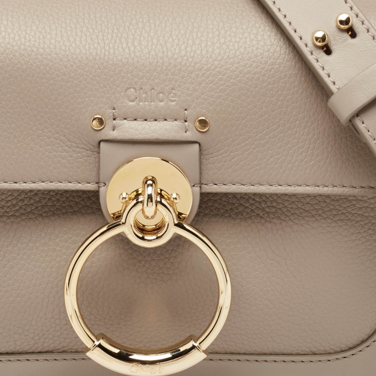 Pre Owned Chloe Motty Grey Leather Mini Tess Day Top Handle Bag