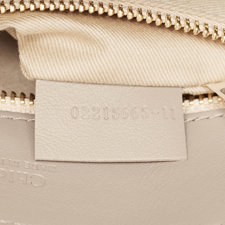 Pre Owned Chloe Motty Grey Leather Mini Tess Day Top Handle Bag