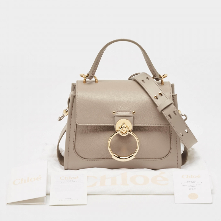 Pre Owned Chloe Motty Grey Leather Mini Tess Day Top Handle Bag