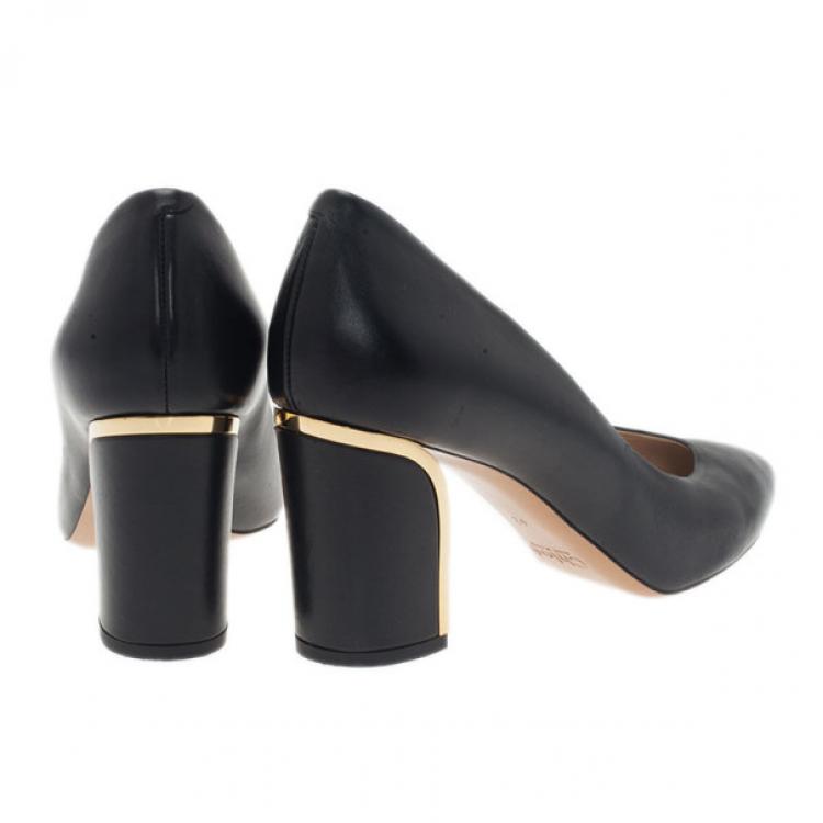 Pre Owned Chloe Black Leather Beckie Pumps Size 42