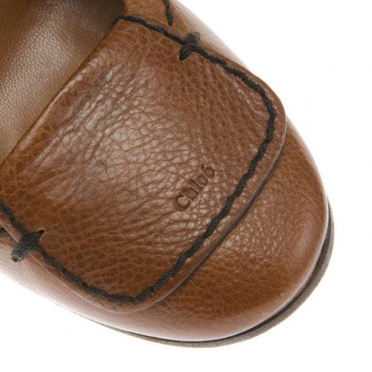 Pre Owned Chloe Brown Leather Pumps Size 38.5