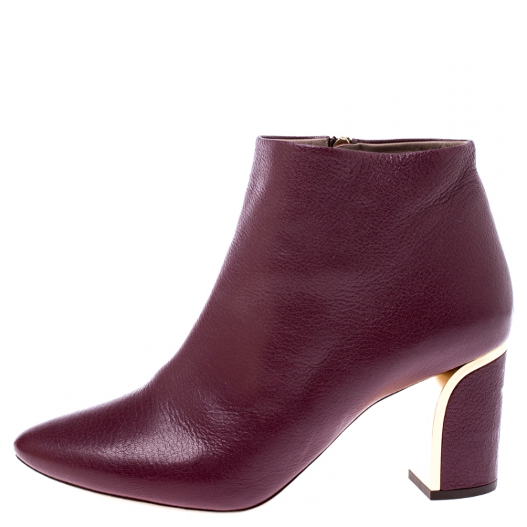 burgundy pointed boots