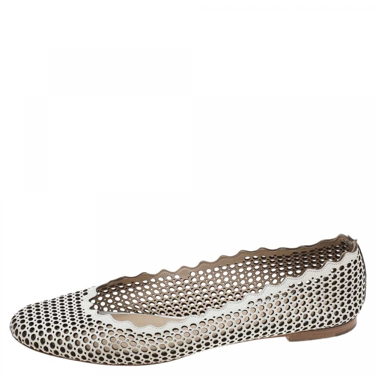 chloe white flats