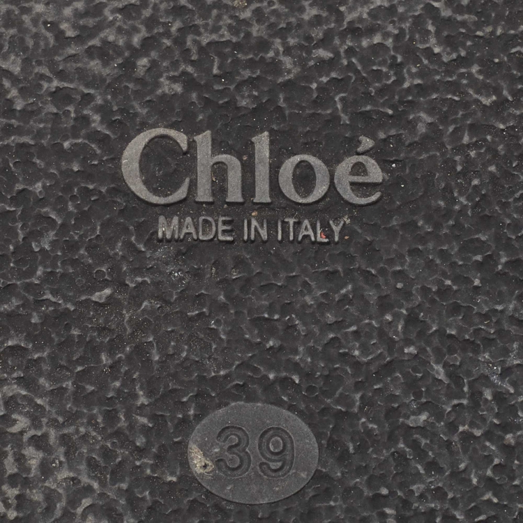 Pre Owned Chloe Beige Velvet Knotted Slip On Slides Size 39