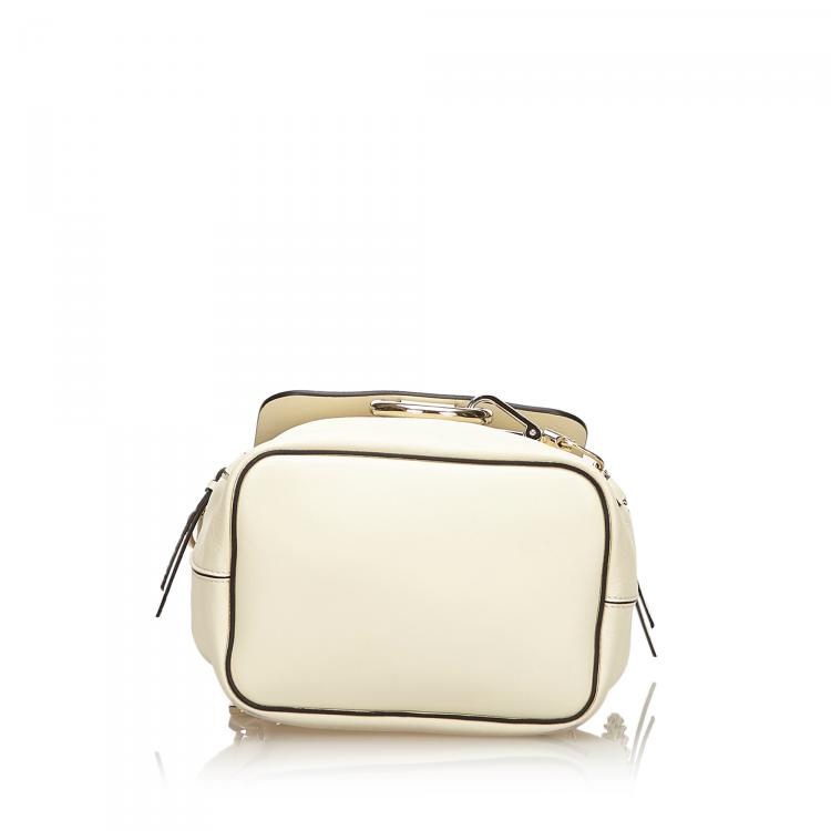Pre Owned Chloe Off White Leather and Suede Faye Backpack