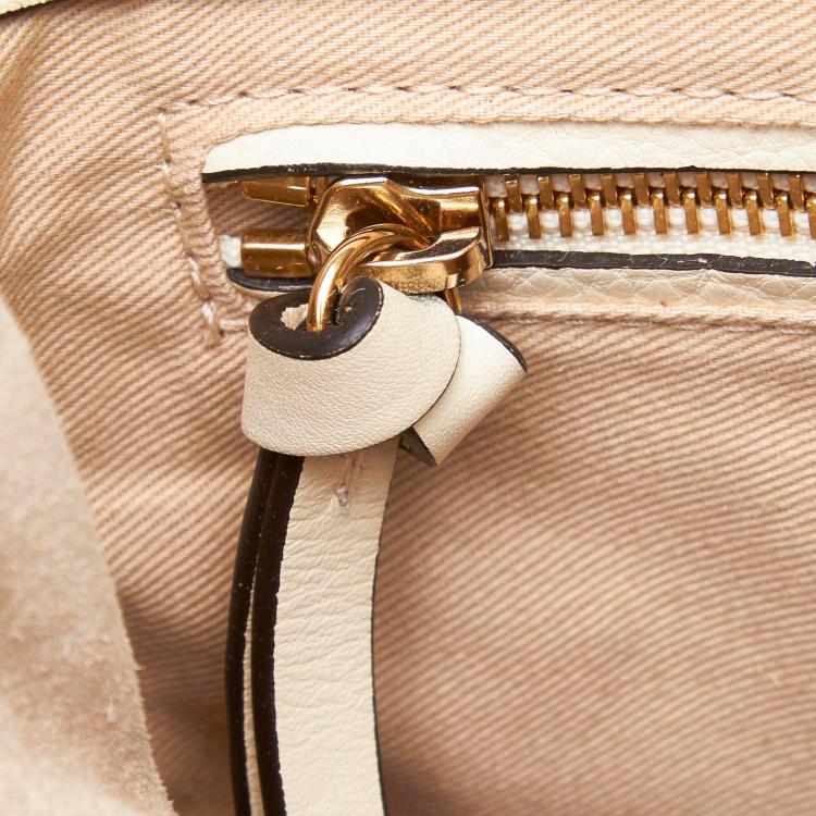 Pre Owned Chloe Off White Leather and Suede Faye Backpack