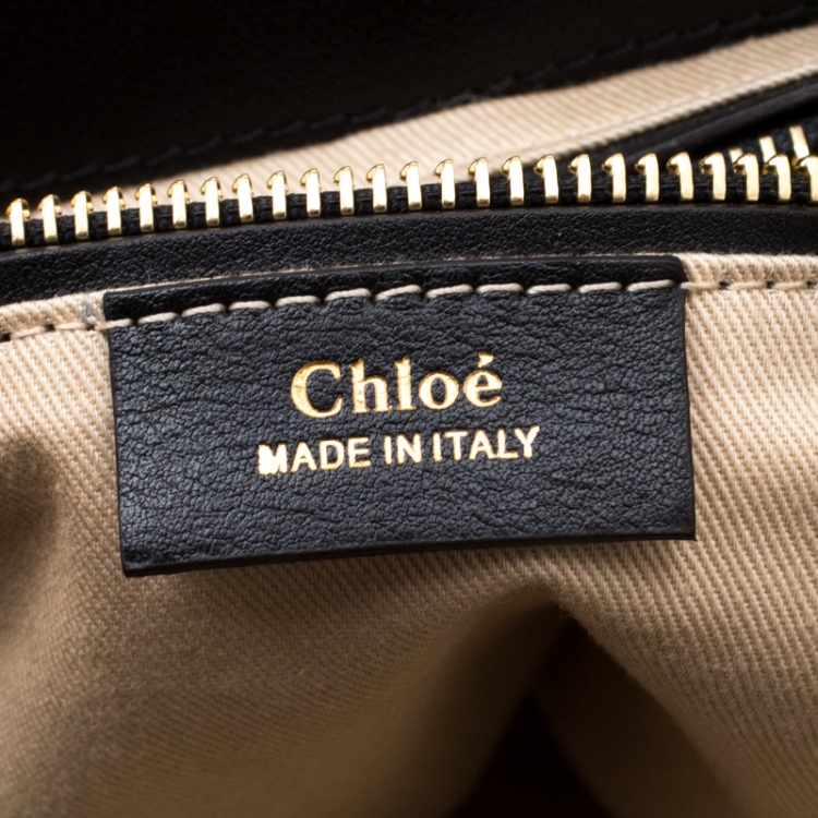 Pre Owned Chloe Black Leather and Suede Small Faye Day Backpack