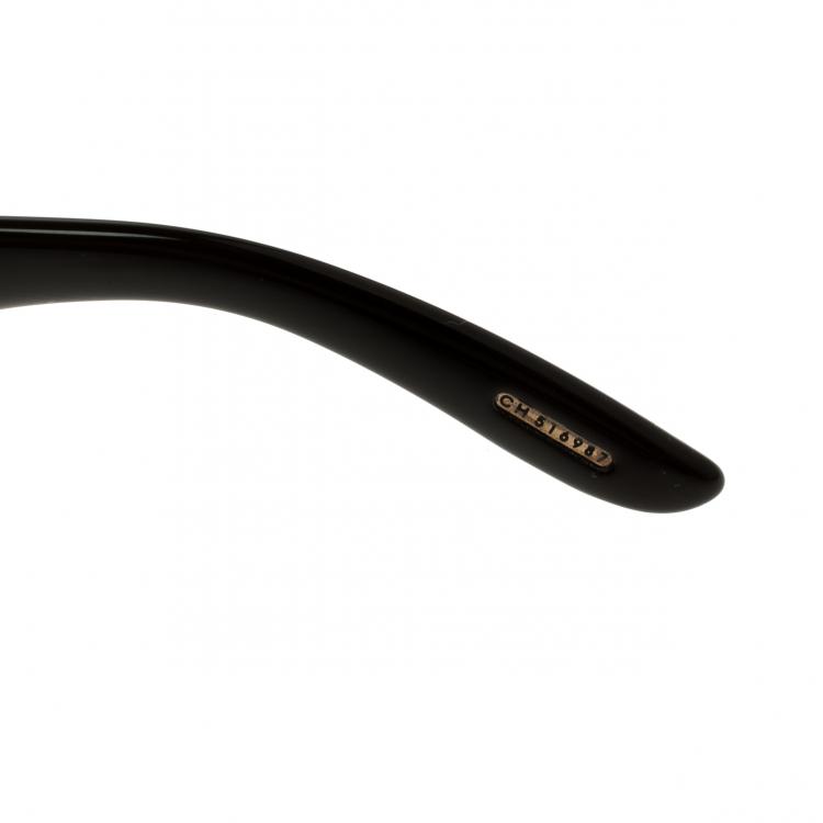 Pre Owned Chopard Dark Brown and Gold SCH 748S Shield Sunglasses