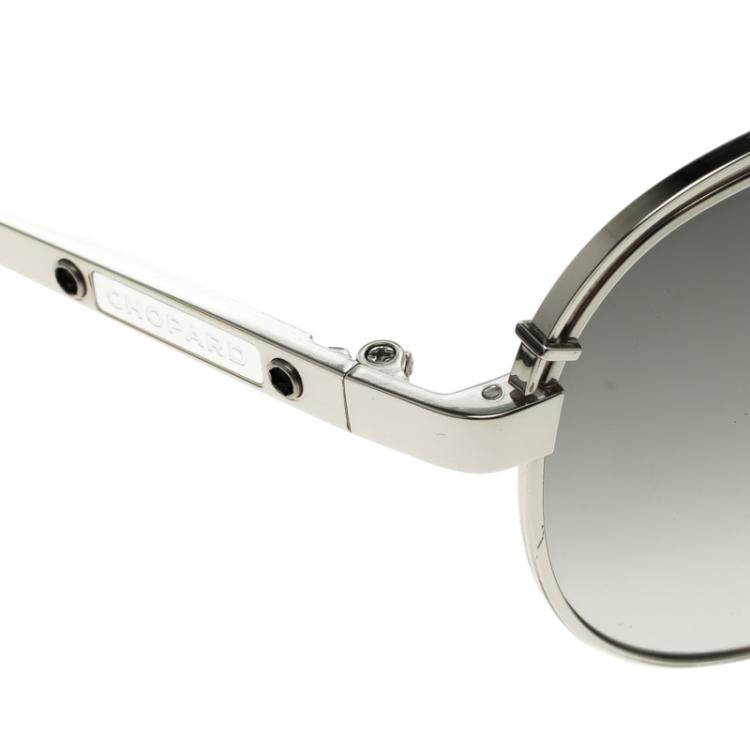 Pre Owned Chopard Grey Titanium SCHA12 Aviator Sunglasses