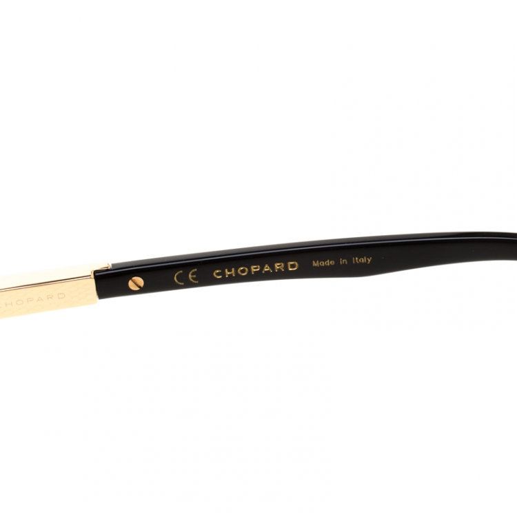 Pre Owned Chopard Black Polarized SCH219 Rectangle Sunglasses