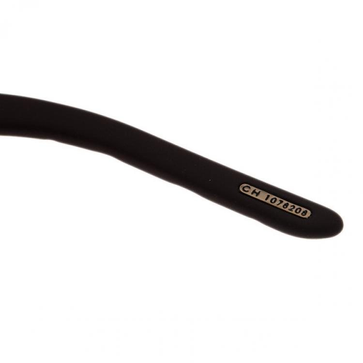 Pre Owned Chopard Black and Gold SCH935S Shield Sunglasses