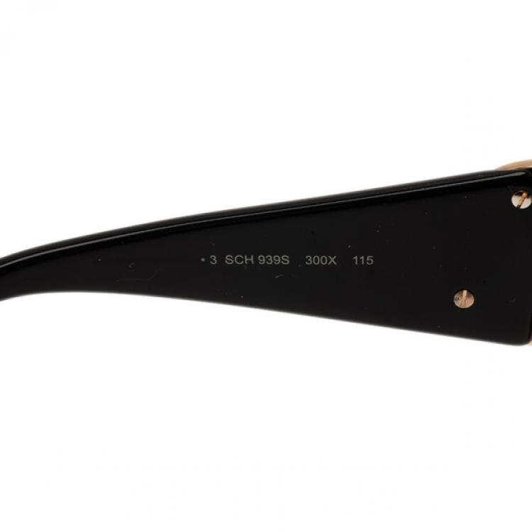 Pre Owned Chopard Black SCH939S Shield Sunglasses