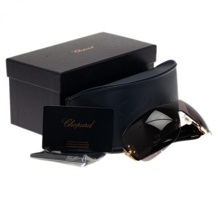 Pre Owned Chopard Black SCH939S Shield Sunglasses