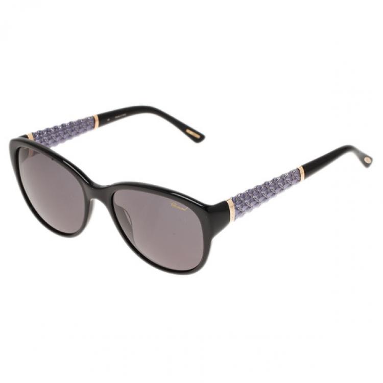 Pre Owned Chopard Black SCH127 Cat Eye Sunglasses