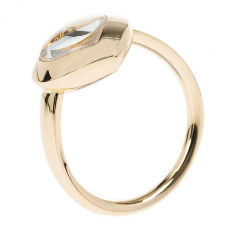 Pre Owned Chopard Happy Curves Ring Size 54