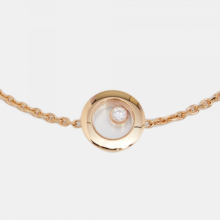 Pre Owned Chopard Happy Diamond 18k Yellow Gold Bracelet
