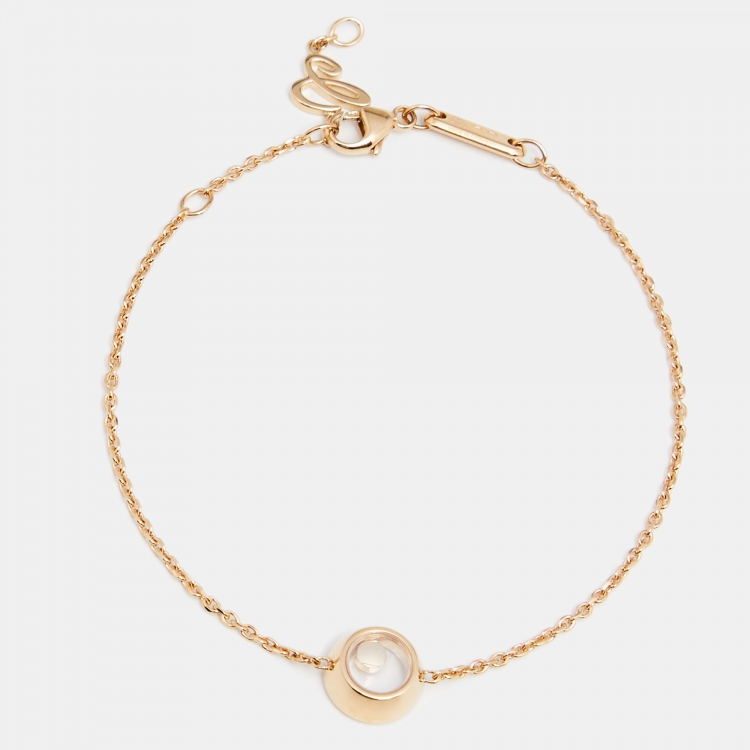 Pre Owned Chopard Happy Diamond 18k Yellow Gold Bracelet