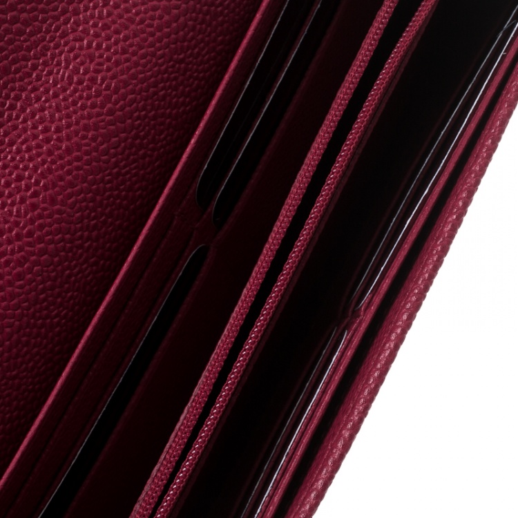 Pre Owned Chopard Red Leather Miss Happy Continental Wallet 
