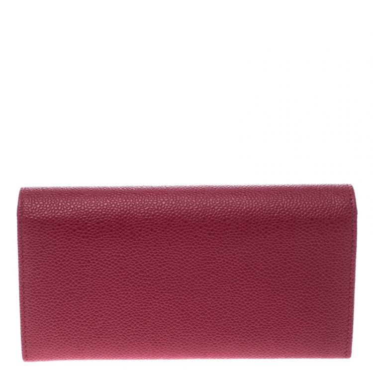 Pre Owned Chopard Red Leather Miss Happy Continental Wallet 