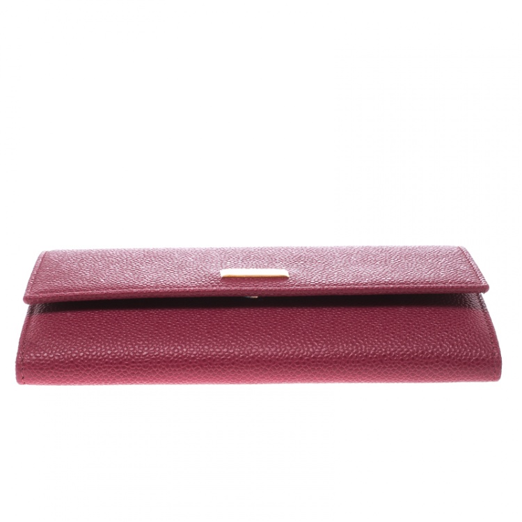 Pre Owned Chopard Red Leather Miss Happy Continental Wallet 