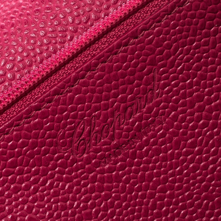 Pre Owned Chopard Red Leather Miss Happy Continental Wallet 