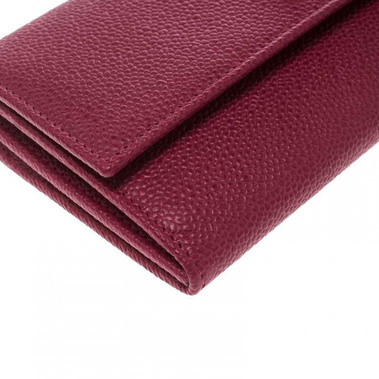 Pre Owned Chopard Red Leather Miss Happy Continental Wallet 