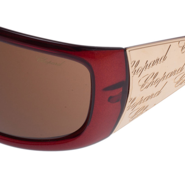 Pre Owned Chopard Gold Monogram Shield Sunglasses